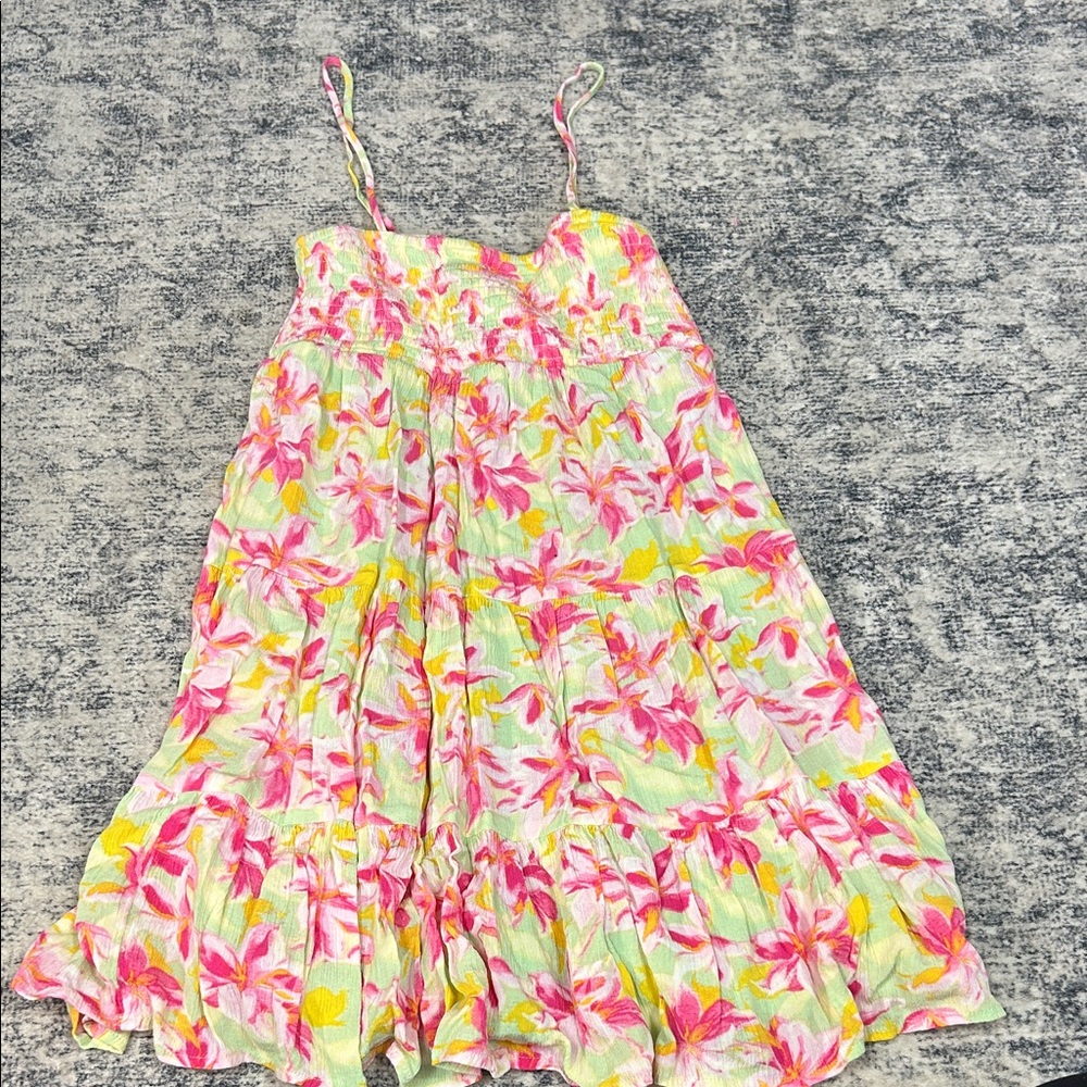 Floral Pink and Yellow Women's Dress